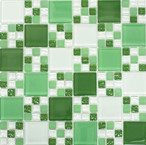 78-0504 Glasmosaik Kombination mix grün/grün matt Fliesenspiegel Art 10Matten 