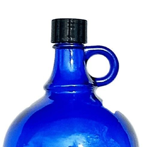Glasballon Flasche 2 Liter blau Gallone Gärballon Henkelflasche Wein Wasser 2L 