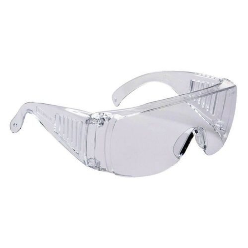 1 Stück Schutzbrille Laborbrille Arbeitsbrille nach DIN 166 UV-Schutz Hitzebeständig Transparent Blau 