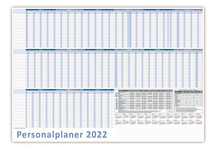 Urlaubsplaner DIN B1 2022 Personalplaner 100x70cm 22 Mitarbeiter 