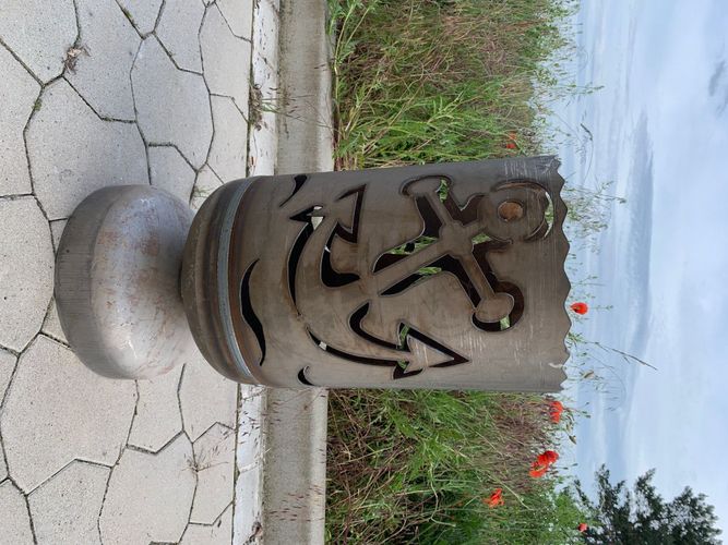 Feuerkorb Sylt mit Anker Inselliebe Gasflasche Lagerfeuer Gartenfeuer  Feuerflair kaufen bei