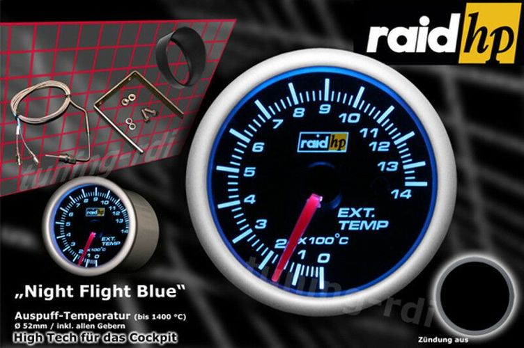 Instrument raid hp NIGHT FLIGHT Auspuff-Temperatur/Abgastemperatur-Anzeige 