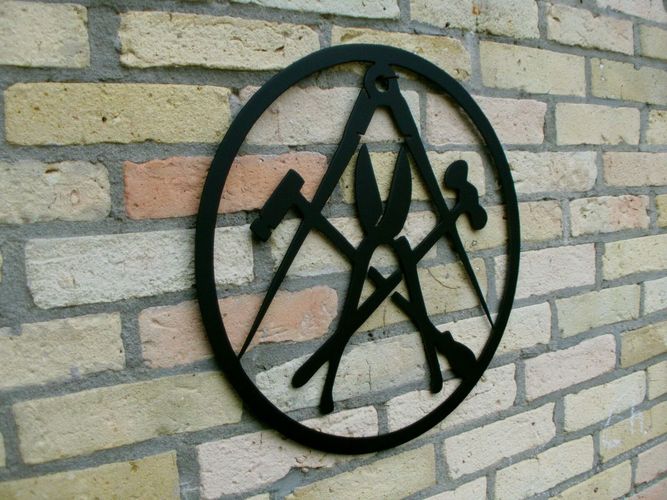SPENGLER Wappen das Zunftzeichen aus 3mm STAHL D=40cm Innungszeichen 
