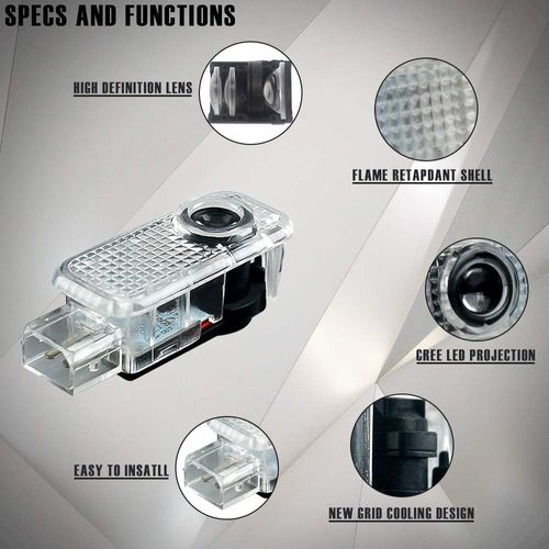 4 Stück kompatibel mit Autotür Licht Projektor Einstiegsbeleuchtung für  A1/A3/A4/A4L/A5/A6/A6L/Q3/Q5/Q7/A7/A8/R8/TT, Türbeleuchtung Projektor  Zubehör : : Auto & Motorrad