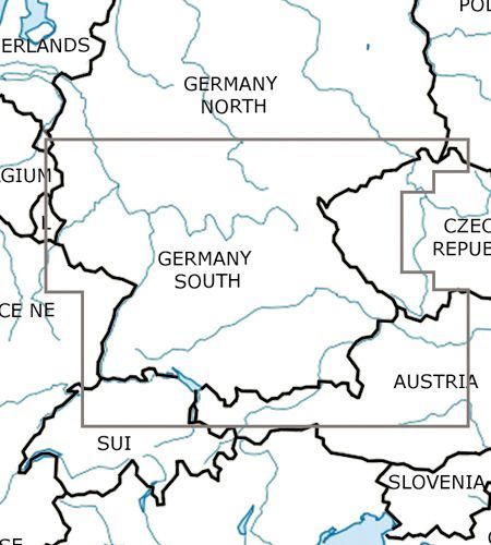 VFR Flugkarte Deutschland Süd 2020 für Motorflug 1:500000 laminiert Rogers Data 