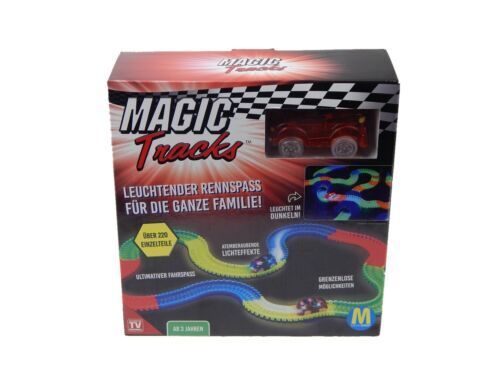 Magic Track Rennbahnset incl.Auto Leuchtet im Dunkeln 220 Teile Kinder Spielzeug 