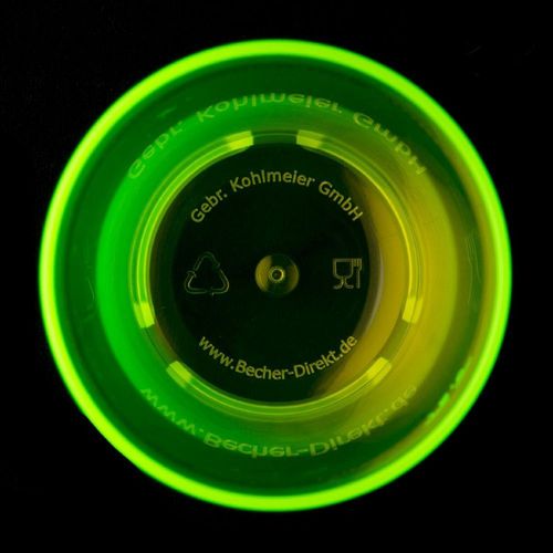 50 Stück Mehrwegbecher 0,2L Kunststoffbecher PC neon grün/gelb effekt bruchfest 