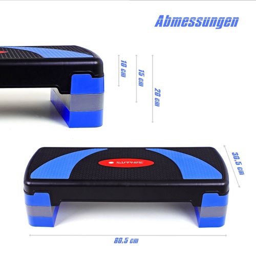 Steppbrett Aerobic Fitness Stepper Board Brett Bauch Beine Po 3-fach verstellbar