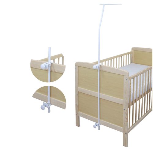 Himmelstange für Babybett Gitterbett Universal zum Klemmen Weiß Neu EU-Produkt 