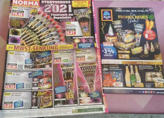 Feuerwerk Prospekt 2020 2021 ALDI SÜD NORMA je 1x für Sammler