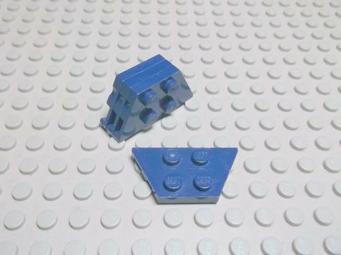 Lego 4 Flügelplatten Keile 2x4 dunkelblau navyblau 51739  Set 6869 7252 10235 