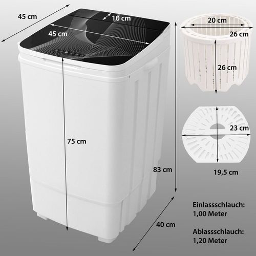 Timer Black 9 Kg Waschmaschine Schleuder 