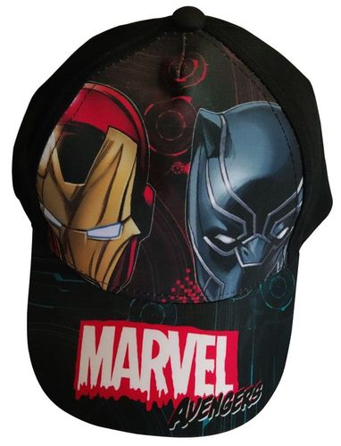 Jungen und Mädchen Marvel Avengers Kappe Mütze Basecap mit Superhelden Iron Man Black Panther Captain America für Kinder