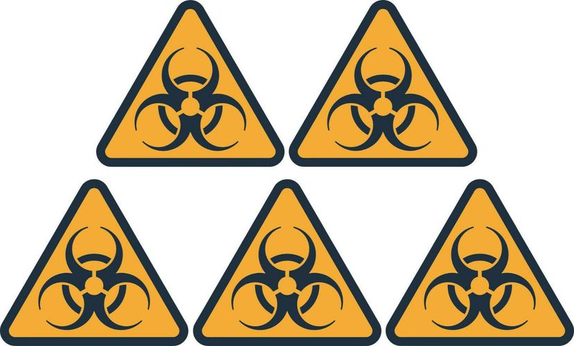 10x15 cm  Aufkleber Warnung Vorsicht Hinweiss Virus Sticker Gefahr Biohazard