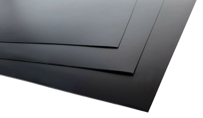 Kunststoffplatte ABS 3mm Schwarz 1000 x 100 mm (100 x 10 cm