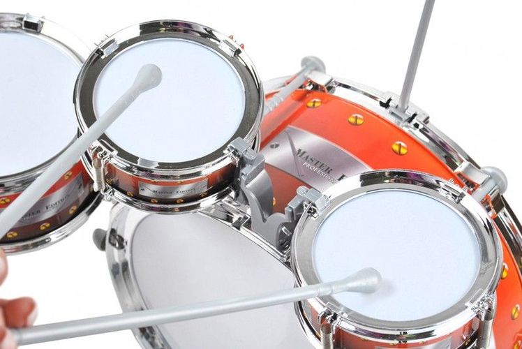 Schlagzeug für Kinder XL Bass 4 Trommeln Becken Hocker Drumsticks Drum-Set 1551 