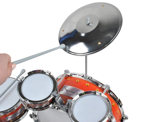 Schlagzeug für Kinder XL Bass 4 Trommeln Becken Hocker Drumsticks Drum-Set 
