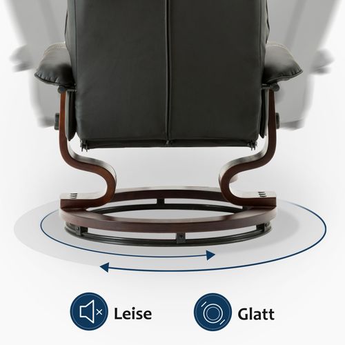 MCombo Relaxsessel Fernsehsessel TV Sessel kippbar mit Hocker Holzfüße 