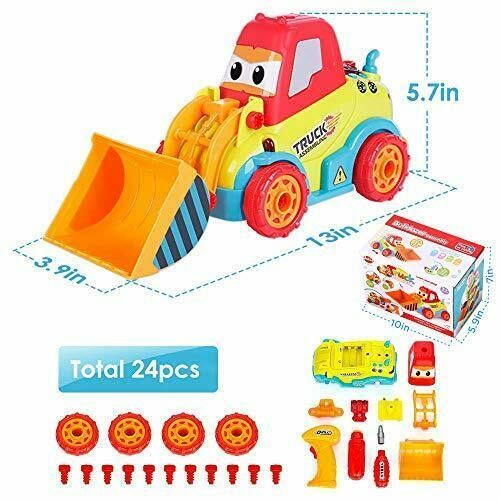 VATOS Bulldozer Spielzeugautos für Kleinkinder Disassemblable Spielzeug Auto ...