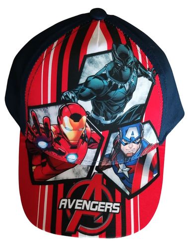 Jungen und Mädchen Marvel Avengers Kappe Mütze Basecap mit Superhelden Iron Man Black Panther Captain America für Kinder