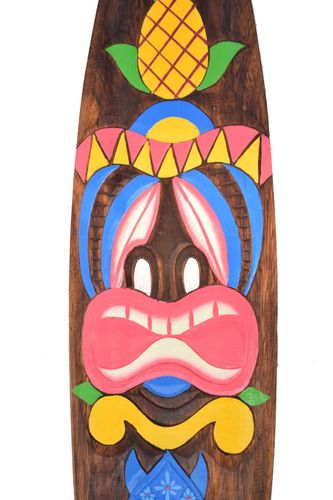 Surfboard 100cm mit Tiki Bar Aufschrift Surfbrett Deko im Hawaii Maui Style 