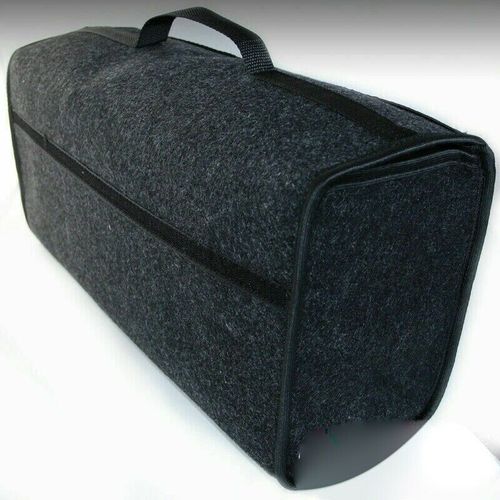 große Filz Kofferraum Tasche Werkzeugtasche schwarz mit Klett 48 x