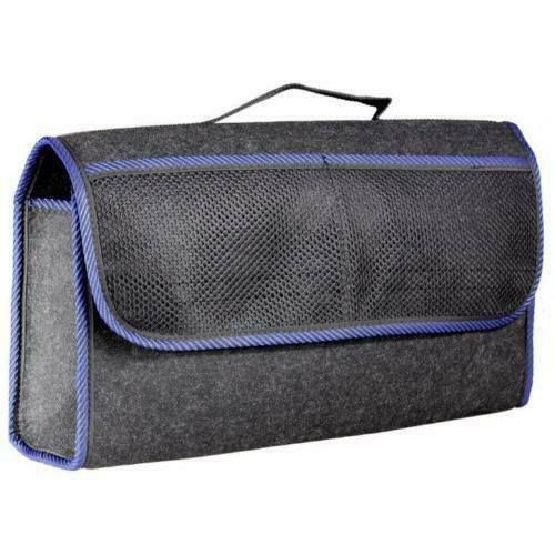 große schwarze Filz Kofferraum Tasche robust blau gekettelt Werkzeugtasche  Klett kaufen bei