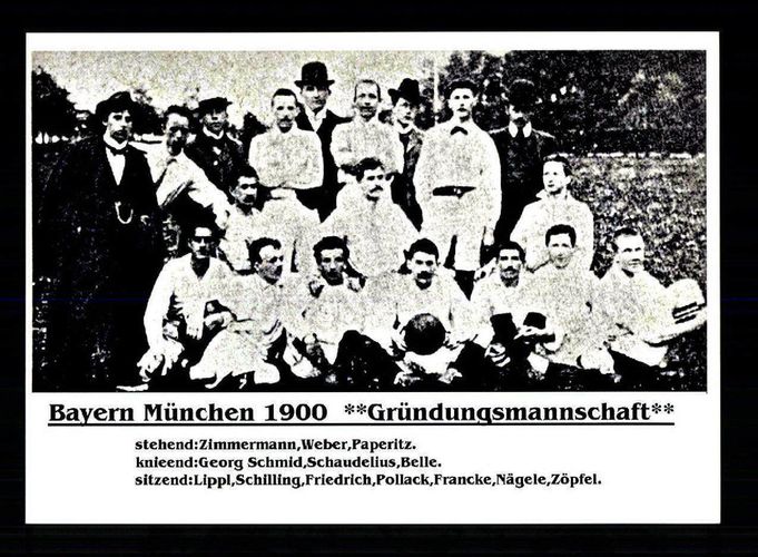 FC Bayern München Mannschaftskarte 1900 Gründungsmannschaft 