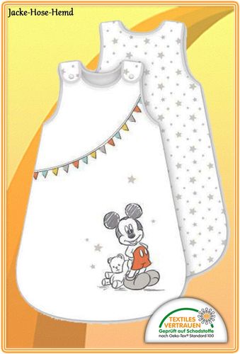 Baby Schlafsack Disney Mickey Mouse 90 x 45 cm von 6 bis 18 Monate waschbar 