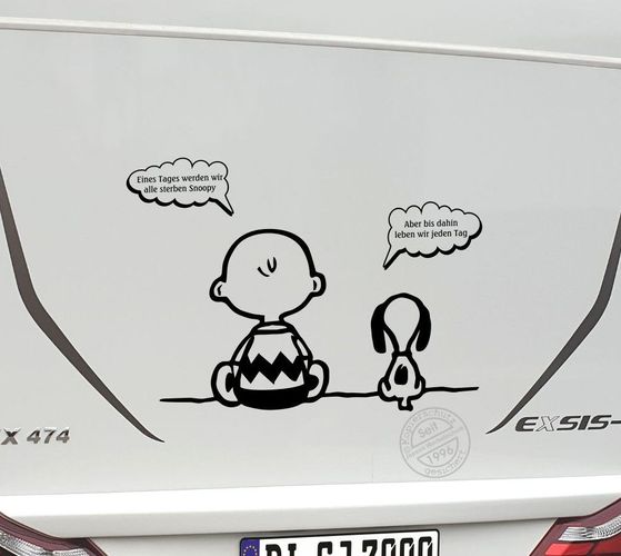 Aufkleber Snoopy und Charly Autoaufkleber ca 12x7cm S086 - Farbauswahl