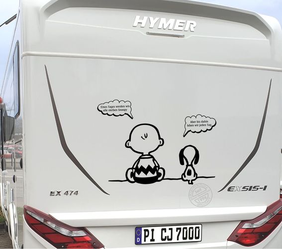 Aufkleber Snoopy Charly 80x48cm S086T Wunschfarbe, Auto Wohnmobil Wohnwagen  Bus kaufen bei
