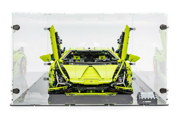 Acrylglas Vitrine Haube für LEGO Modell 42115 Lamborghini Sian FKP mitSchriftzug 