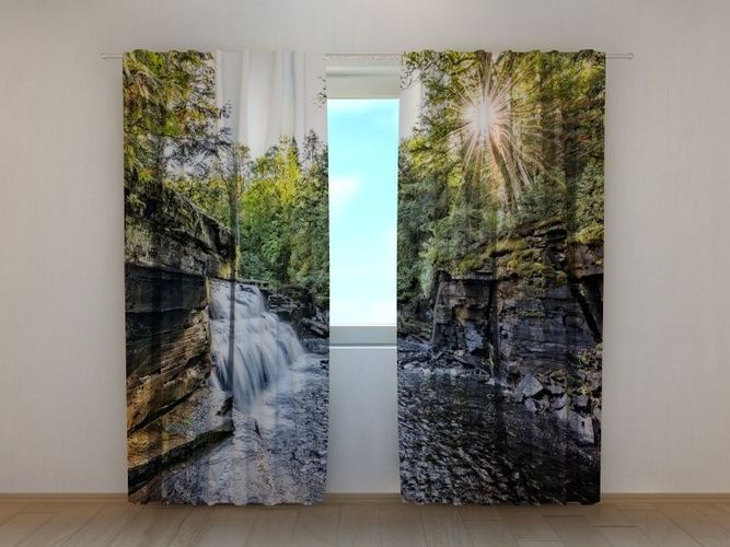 3D Fotodruck auf Maß Fotogardinen "Island" Vorhang mit Motiv Fotovorhang 