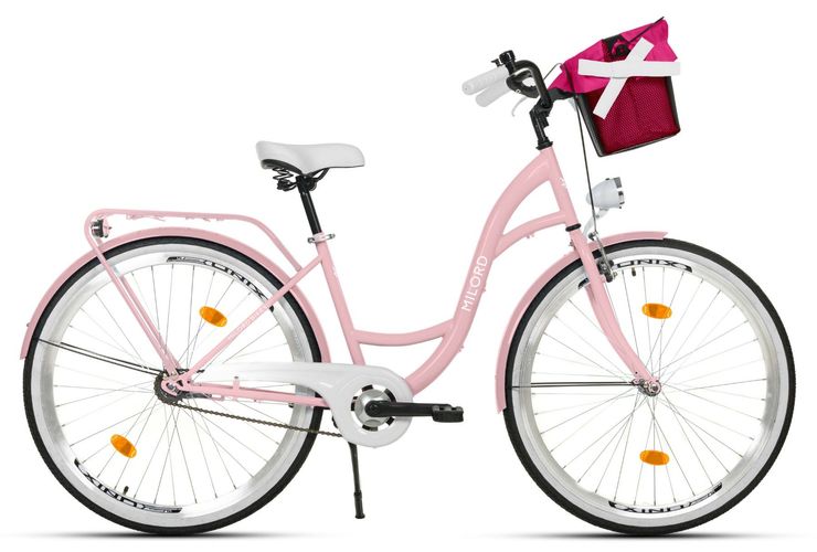 Damenfahrrad MILORD Citybike Mit Korb Stadtrad Vintage Fahrrad 7 Farbe 26/28" 