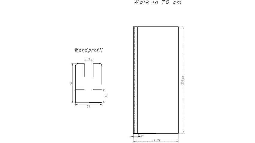 Walk-In Duschabtrennung Duschwand Seitenwand 40-160 cm Klarglas 10 mm NANO Mars