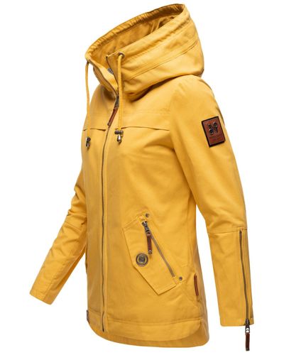 NEU Kapuze Wekoo Jacke Baumwolle Übergangsjacke Frühling Hood.de Print kaufen - Mantel bei Navahoo Damen Material Parka
