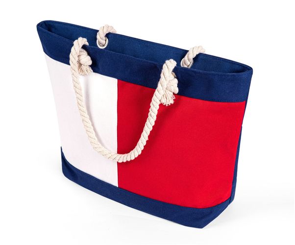 Strandtasche Groß Einkaufstasche XXL Reißverschluss Wasserabweisend Shopper  Bag kaufen bei  - Farbrichtung Blau Material Baumwolle