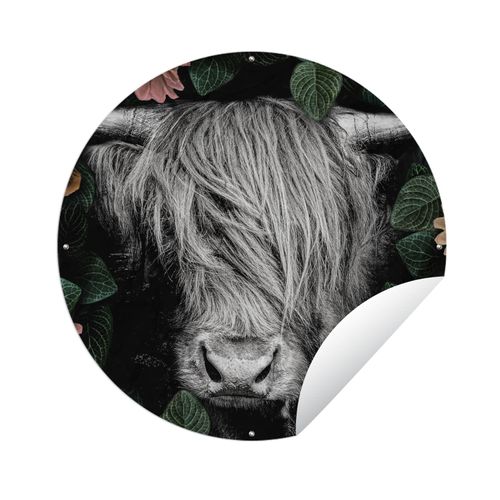 Kissenbezug Highland Kuh Blumen Design - 2er Set 45x45cm Weiche Polyester Kissenhüllen