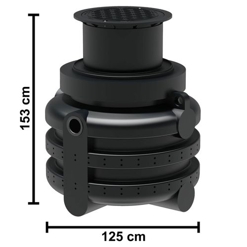 Sickerschacht 1000 L, inkl. Abdeckung, Zulauf DN 110