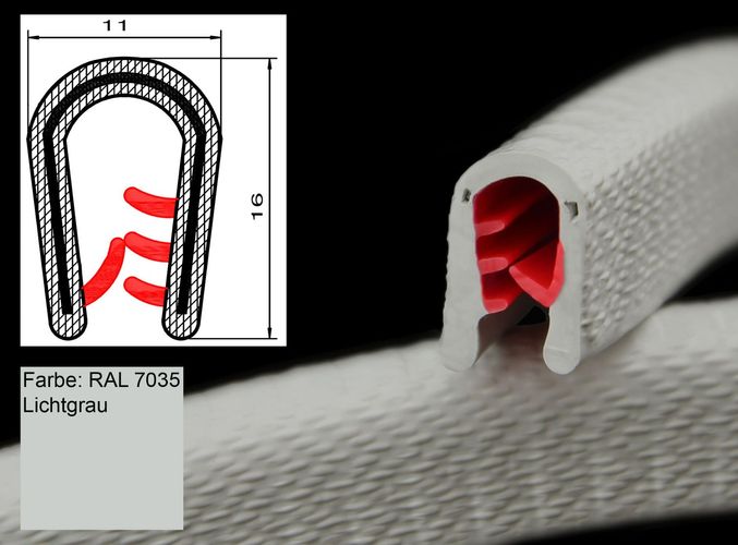 KS9-12S Kantenschutzprofil von SMI-Kantenschutzprofi - PVC Gummi  Klemmprofil mit Stahleinlage - Kantenschutz - Schwarz - einfache Montage