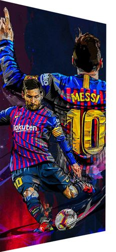 WIN FC Lionel Messi Fußball-Foto A4 - Digital Signiert, Im Schwarzen Rahmen, Für Wand Oder Tisch