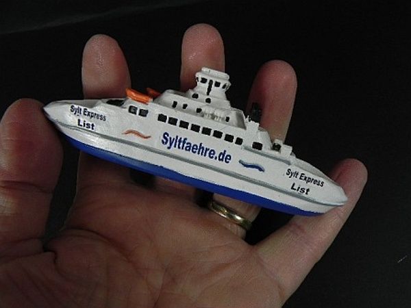 Schiff Modell Passagier Fähre Sylt,12 cm Polyresin,Fährschiff,Syltexpress 