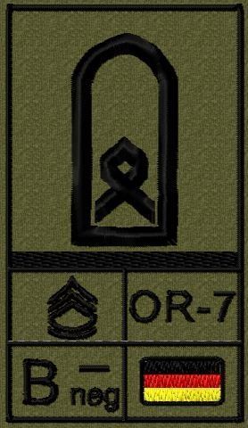 Rangabzeichen Italien Hauptfeldwebel Sergente braun auf khaki mit Klett 