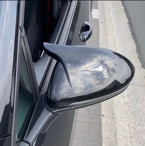 Spiegelkappen Schwarz Hochglanz Horn für VW Golf 7 R GTI GTD