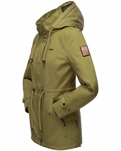 Marikoo Damen Jacke Frühling Übergangsjacke - Print kaufen Parka Mantel Material Kapuze Hood.de bei Baumwolle NEU Nyokoo