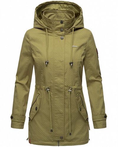 Mantel Jacke Material - Nyokoo bei Baumwolle Frühling Parka kaufen Übergangsjacke Damen Print Kapuze Hood.de NEU Marikoo