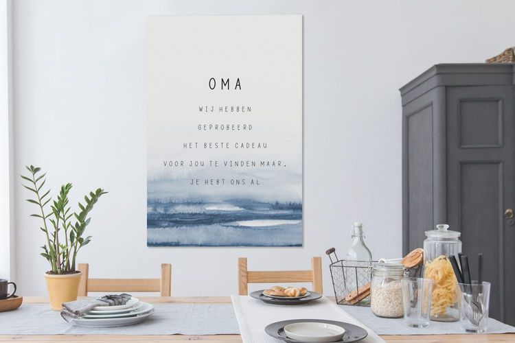 Leinwandbilder 90x140 cm Oma du hast uns schon Sprichwörter Oma