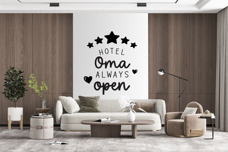 Fototapete 155x240 cm Sprichwörter Oma Zitate Hotel Oma immer