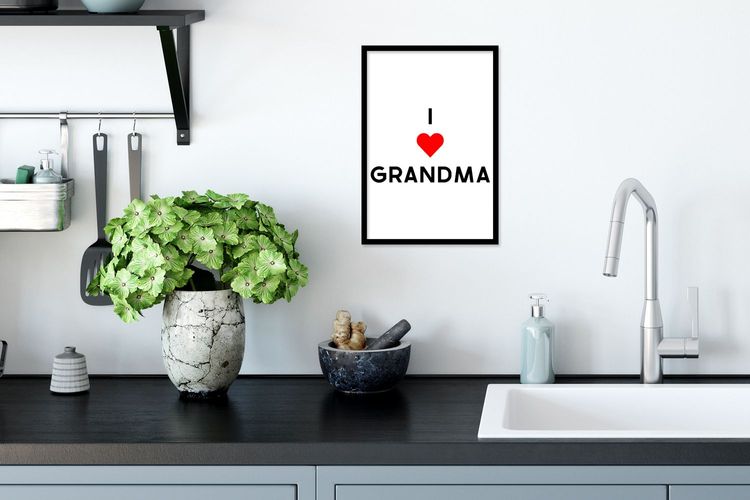 Poster 20x30 cm Ich liebe Oma Oma Zitate Sprichwörter (Gr