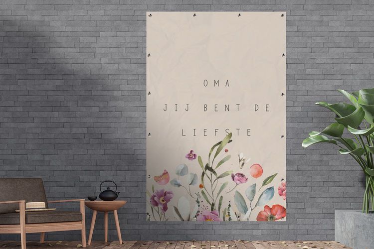 Gartenposter 120x180 cm Zitate Oma, du bist die Süßeste